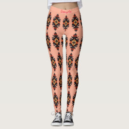 Personlig Navajo Mönster om korallets Rosa Leggings