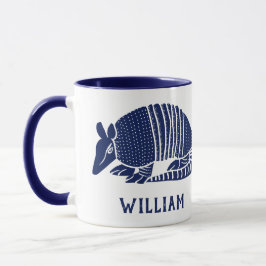 Personlig Navy Blue Armadillo Mugg