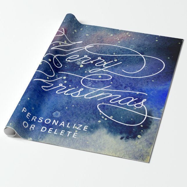 Personlig Navy Blue Big Vintage God jul Presentpapper (Utrullad)