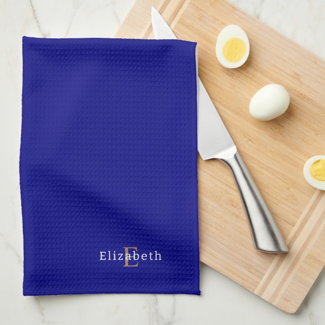 Personlig Navy Blue Kitchen Towel Kökshandduk (Vikt i Fjärdedel)