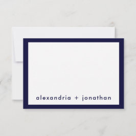 Personlig Navy Blue Minimal Bröllop Tack Anteckningskort