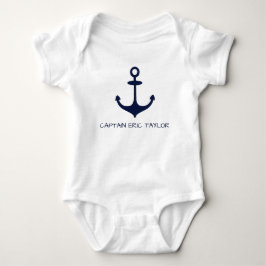 Personlig Navy Blue Nautical Anchor T Shirt