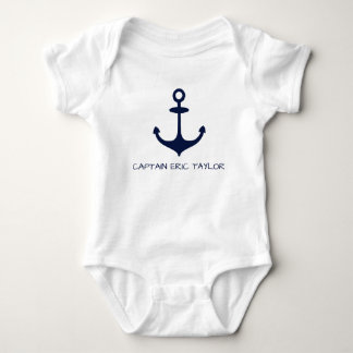 Personlig Navy Blue Nautical Anchor T-shirt