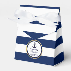Personlig Navy Blue Nautical Möhippa Presentaskar
