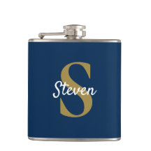 Personlig Navy Blue och Guld Monogram