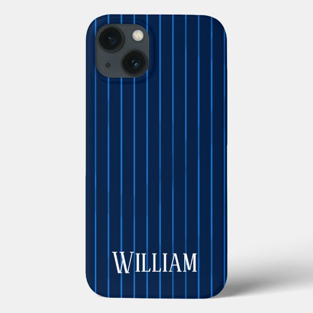 Personlig navy blue streck Fodral-Mate iPhone (Baksida)