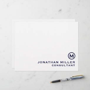 Personlig Navy Classic Monogram Brevhuvud