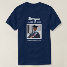 Personlig Navy Klass 2023 Examen Foto T Shirt