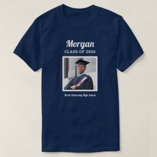 Personlig Navy Klass 2023 Examen Foto T Shirt