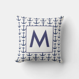 Personlig Navy Nautical Anchor Kudde
