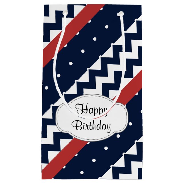 Personlig Navy och white Chevron ZigZag (Framsidan)