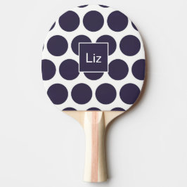 Personlig Navy Polka Dot Ping Pong Paddle Pingisracket