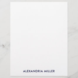 Personlig Navy White Minimalist Stationery Brevhuvud