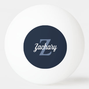 Personlig Navyblå Retro Monogram Pingisboll