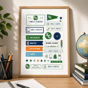 Personlig Navygrön vetenskaplig skolomslag Poster