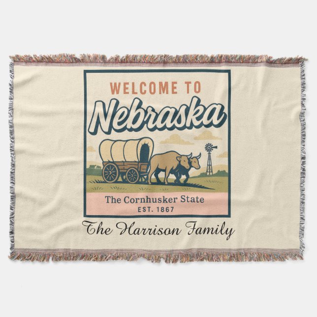 Personlig Nebraska-kastfilt Filt (Framsidan)