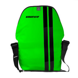 Personlig Neon Grönt Tävla Rand Messenger Kurir Väska