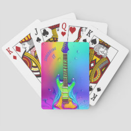 Personlig Neon Guitar Music Älskare spelkort
