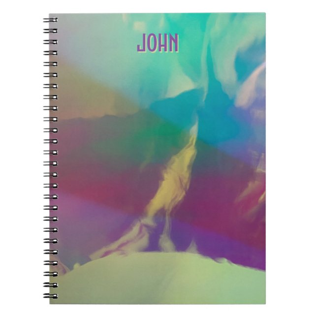 Personlig Neon Notebook - Luminous Art Deco Anteckningsbok (Framsidan)