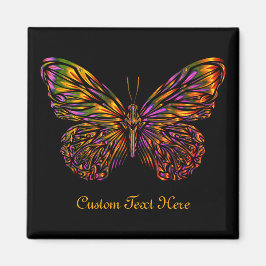 Personlig Neon Rainbow Butterfly Magnet