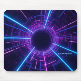 Personlig neon retro-futuristisk portal musmatta