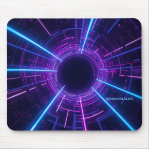 Personlig neon retro-futuristisk portal musmatta