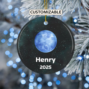 Personlig Neptune Ornament, Solar System Planet Julgransprydnad Keramik
