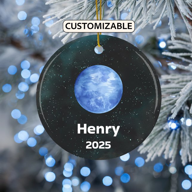 Personlig Neptune Ornament, Solar System Planet Julgransprydnad Keramik (Skapare uppladdad)