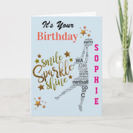 Personlig Netball Birthday Hälsning Kort