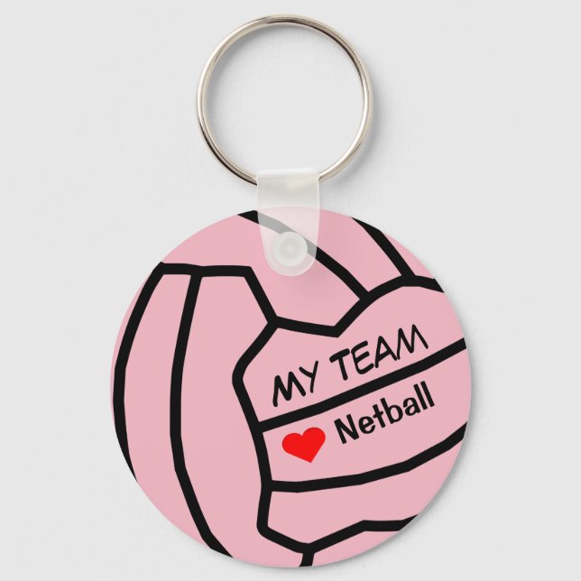 Personlig Netball Boll Design Nyckelring (Framsida)