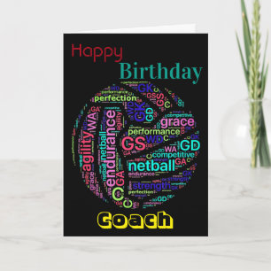 Personlig Netball Coach Birthday Kort