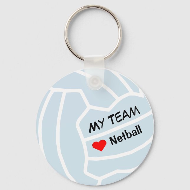 Personlig Netball Theme Boll Design Nyckelring (Framsida)