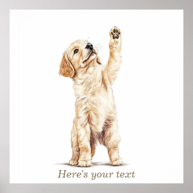 Personlig neutral guldhund-nurserieskonst poster (Framsidan)