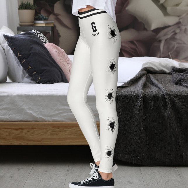 Personlig neutral svart mönster stänkskurar leggings (Skapare uppladdad)