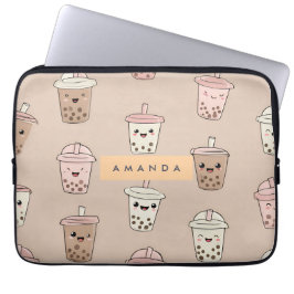 Personlig Neutralt Cute Milky Bubble Tea Laptop Fodral