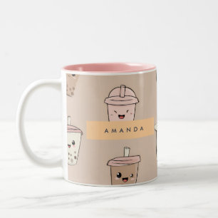 Personlig Neutralt Cute Milky Bubble Tea Två-Tonad Mugg