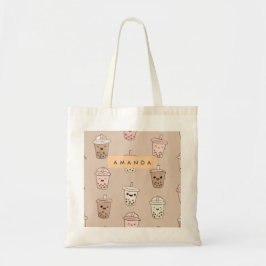 Personlig Neutralt Cute Milky Bubble Tea Tygkasse