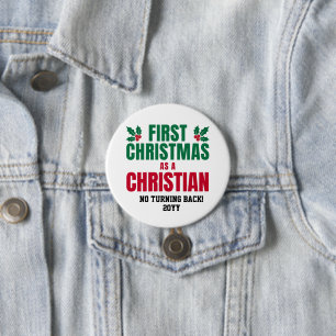 Personlig NEW CHRISTIAN FÖRSTA CHRISTMAS Knapp