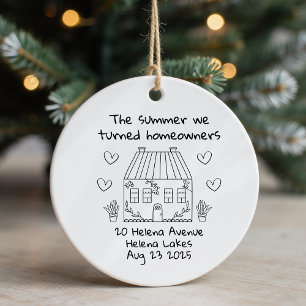 Personlig New Home Keepsak Flytta House Julgransprydnad Keramik
