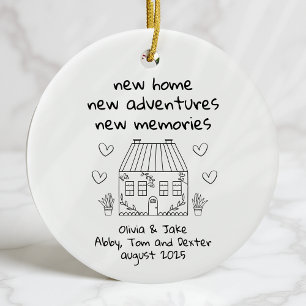 Personlig New Home Keepsak Flytta House Julgransprydnad Keramik