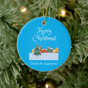 Personlig New Home Photo Ornament, Anpassningsbar  Julgransprydnad Keramik