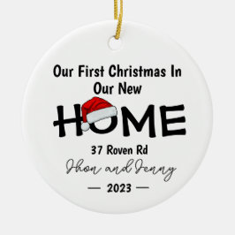 Personlig New Home Santa Hat jul Ornament