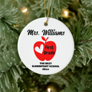 Personlig New Teacher-julklapp Studenten Julgransprydnad Keramik
