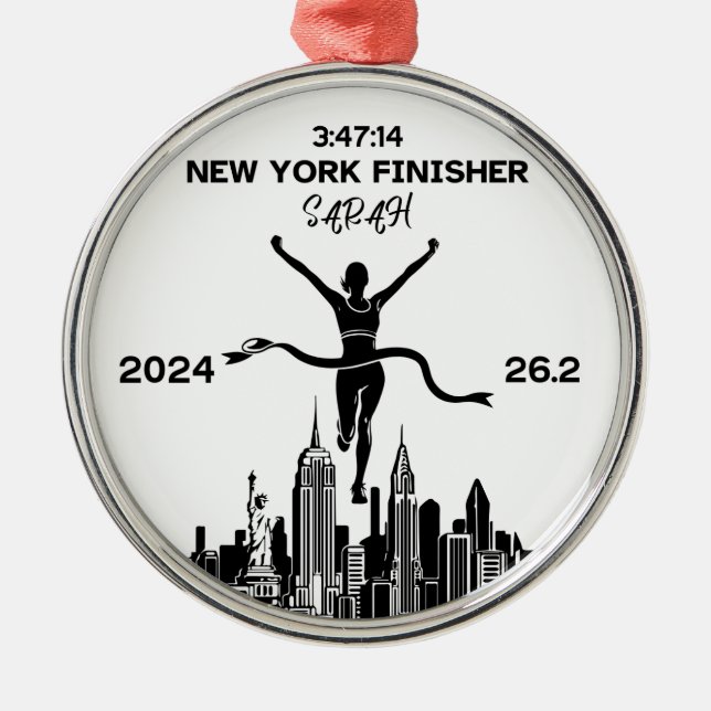 Personlig New York 2024 Marathon Ornament (Framsidan)