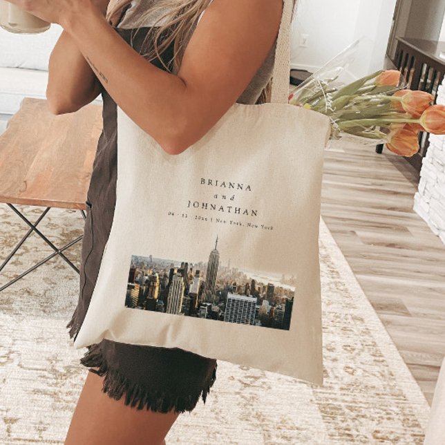 Personlig New York Bröllop Tote Bag Tygkasse (Skapare uppladdad)