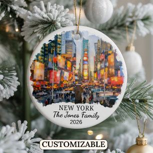 Personlig New York City, Skräddarsydd New York Julgransprydnad Keramik