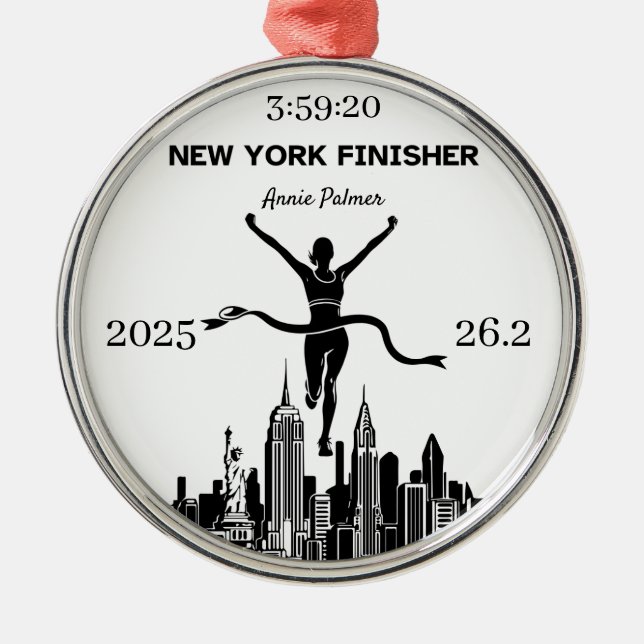 Personlig New York Marathon Fullföljare Ornament (Framsidan)