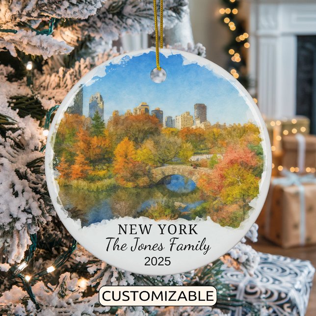 Personlig New York Ornament, Central Park Julgransprydnad Keramik (Skapare uppladdad)