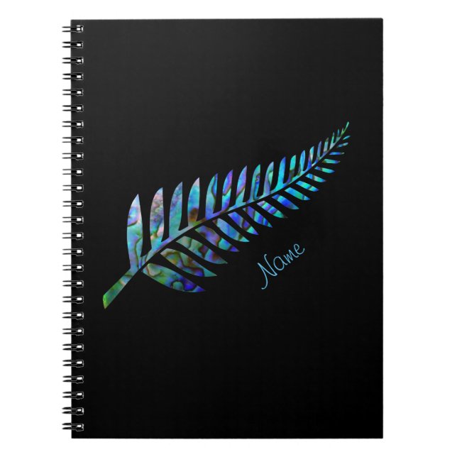 PERSONLIG NEW ZEALAND FERN PAUA ANTECKNINGSBOK (Framsidan)