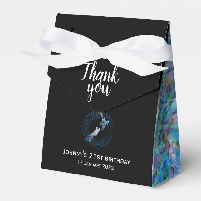 PERSONLIG NEW ZEALAND KARTA PAUA FAVOR BOX PRESENTASKAR (Framsidan Sidan)